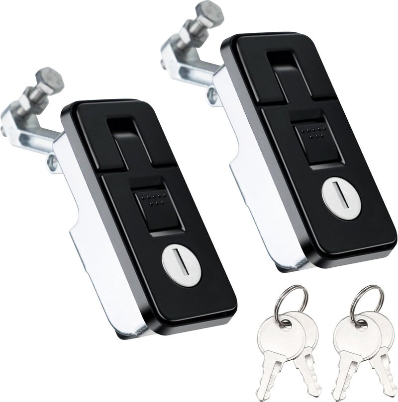 Loclink Black Compression Latch Lock Industrial Zinc Alloy for RV Camper Electrical Enclosures, Truck Tool Boxes & Machinery, Adjustable Lever Push Nutton Boat Hatch Latches Hand Operated, 2 Pack - Image 1